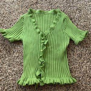 Ruffle Sweater Top